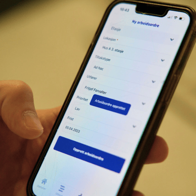 Registering av en arbeidsorde på mobilapp i LAFTs FDV-system